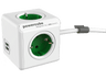 Ladrón Enchufe - Powercube 1402GN/DEEUPC, Hasta 4 enchufes, 2 puertos USB