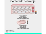 Pack Teclado + Ratón - Logitech Pop Icon, Inalámbrico, Bluetooth, Easy-Switch hasta 3 dispositivos, Teclas y botones personalizables, PC-Mac, Rosa