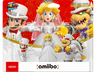 Pack Figuras Amiibo - Mario + Peach + Bowser (Nupciales) - Colección Super Mario