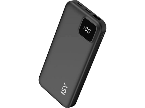 Powerbank - Isy IPP 10001, 10000 mAh, USB-C, USB-A, Negro