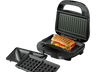 Sandwichera - Philips HD2350/80,  Sandwichera 3 en 1, 750 W, 2 sandwiches, Acero inoxidable, 3 placas intercambiables, Negro