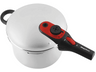 Olla express - Magefesa Activa 2, 5L, 22 cm Diámetro, Acero inoxidable, 5 Sistemas de Seguridad, Inox/rojo