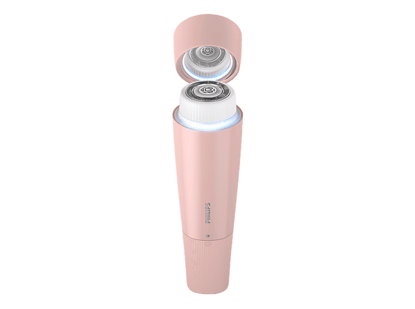 Rasuradora - Philips 5000 series BRR454/00 , Depiladora facial, Espejo y luz LED, Piel suave, Compacta y portátil, Cuchillas Autoafilables