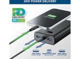 Powerbank - CellularLine FAST, 20000 mAh, 20W, USB-C, Carga rápida, Negro