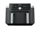 Freidora de aire - Ninja DZ901EU, 9.5 l, 2470W, 240 °C, 2 Cestas, 6 Funciones de Cocción Personalizables, Negro