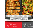 Freidora de aire - Moulinex Dual Easy Fry Flex EZ922D, 2700W, 9L, 7 programas, Separador de cesta, 40°C-200°C, hasta 8 personas, Negro