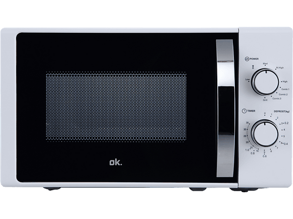 Microondas con grill - OK OMWG 2024-3 W, 1050 W, 1000 W Grill, 5 Niveles de Potencia, 20 l, Blanco
