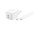 Cargador de pared - Belkin BBC027kqWH-MR, Universal, 2x USB-C, 50 W, Blanco