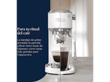 Cafetera express - De'Longhi Dedica Duo EC890.WI, 1450 W, 15 bar, 1.1 l, Función 2 tazas, Blanco