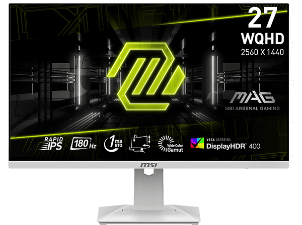 Monitor gaming - MSI MAG 274QRFW, 27", WQHD, 1 ms, 180 Hz, 2x HDMI, 1x DisplayPort, Blanco