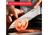 Juego de cuchillos - Tefal Precision, Set de 3 cuchillos, Chef 20 cm, Multiusos 12 cm, Pelador 9 cm, Afilado excepcional, Acero inoxidable