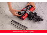 Aspirador escoba - Hoover HF9 HOME, Cepillo Anti-Enredos, Posición Parking, Luz LED, Autonomía 30 min, Batería Extraíble, 0.7L, 5 años Garantía, Rojo