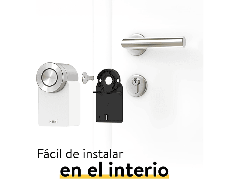 Cerradura electrónica - Nuki Smart Lock Pro(4.ª generación), Wifi, Con batería, Amazon Alexa, Google Home o Apple, Blanco