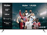 TV LED 55 - Haier K80 Series H55K800UX, Smart TV (Google TV), HDR 4K, Direct LED, Dolby Audio y Dolby Vision, Sin marcos, Negro