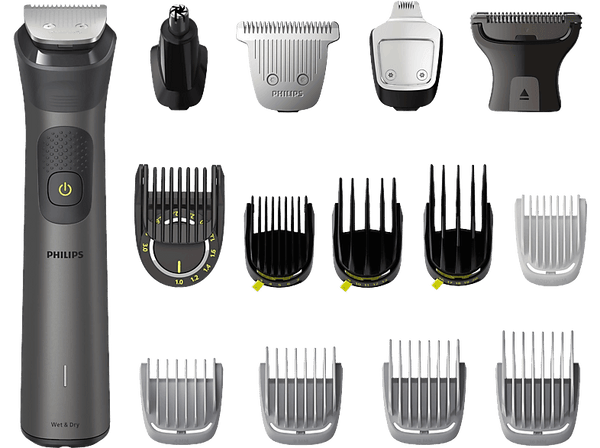 Afeitadora corporal - Philips MG7950/15 Series 7000, 15 en 1, Peine-guía de precisión, Hasta 120 min, Gris