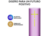 Altavoz inalámbrico - Ultimate Ears Megaboom 4, Bluetooth, Sonido 360°, 81/91 dBC, Certificación IP67, Emparejable, PartyUp, 20hs batería, Lila