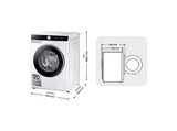 Lavadora carga frontal - Samsung WW90DG6U85LKU3, 9 kg, 1400rpm, 23 programas, Autodosificación Clase A, Blanco