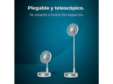 Ventilador de pie - Cecotec EnergySilence 800 FoldAir Control, Telescópico, 8, 4 velocidades, Oscilación automática, Mando a distancia, Plata