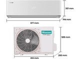 Aire acondicionado Split 1 x 1 - Hisense QH35XV0A 3010 fg/h, WiFI, IA Smart, A+++, Autolimpieza, Blanco