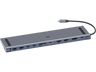 Docking station - Isy IDO-1100, Entradas USB A, USB C, HDMI, Audio 3.5mm, SD y microSD, Carga hasta 100W, Gris