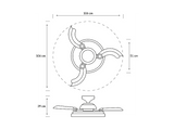 Ventilador de techo - Philips Bliss (2026), 28 W, 6 Velocidades, Aspas retráctiles, 106 cm, 4500 lúmenes regulables, Mando a distancia, Blanco/Madera