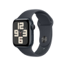Apple Watch SE (2024), GPS + Cellular, 44 mm, Caja de aluminio Medianoche, Vidrio delantero Ion-X, Correa deportiva Medianoche, Talla S/M