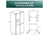 Frigorífico americano - Hisense RQ5P470SYID, Total No Frost, 178.5 cm, 483 l, Wi-Fi, Inverter, Inox