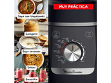Batidora de vaso - Moulinex Blendforce Cook LM5758, Batidora que cocina, 1,5 L, 5 Programas automáticos, 6 velocidades, 1000W, Autolimpieza, Negro