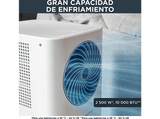 Aire acondicionado portátil - RowentaTurbo Cool AU5020, 2500 fg/h, 2500 W, 83 m³, Filtro antipolvo, Kit sellado ventanas y conducto de escape, Blanco