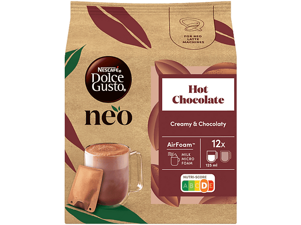 Cápsulas monodosis - Dolce Gusto Neo Hot Chocolate, Chocolate intenso y cremoso, 12 sobres