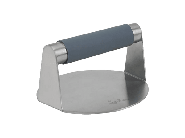 Prensa hamburguesas - Jata HPRE2544, 14 cm diámetro, Acero inoxidable de calidad alimentaria y silicona, Diseño ergonómico