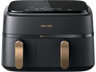 Freidora de aire - Philips Airfryer NA352/00, Doble cesta, 6 L y 3 L, 2.750 W, Tecnología Exclusiva RApidAir, Negro y dorado