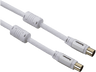 Cable de antena - Hama 00056581, Coaxial, 2 metros, Tejido nylon, 95 dB, Blanco