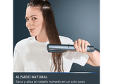 Plancha de pelo - Rowenta Air KeraStraight, Plancha secador, 3 en 1, Alisado mojado a seco, Air Keratin, 6 temperaturas, 80 °C a 210 °C, Azul