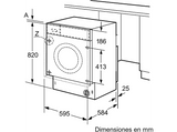 Lavadora secadora integrable - Balay 3TW773B, 7 kg/4 kg, 1200 rpm, Inicio diferido, Display Led, Blanco