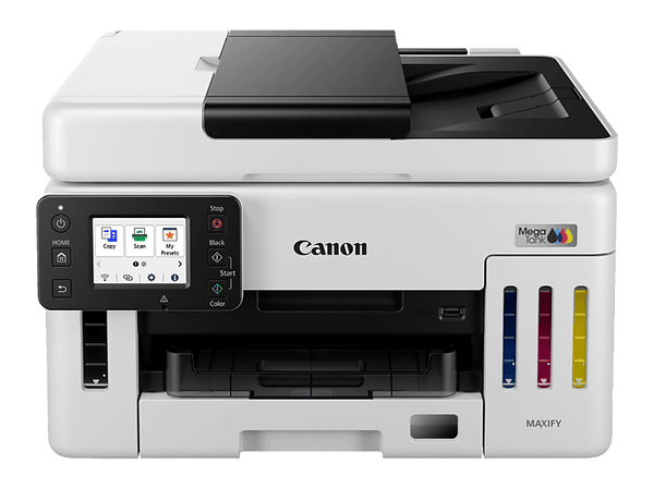 Impresora multifunción tinta - Canon MAXIFY GX6150, Inalámbrica, Inyección de tinta en color, Blanco