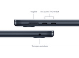 Apple MacBook Air (2024), 15,3, Chip M3, GPU de 10 núcleos, 8 GB RAM, 256GB de SSD, Teclado Magic Keyboard Touch ID, macOS, Medianoche