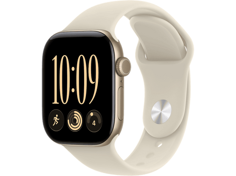 Apple Watch Series 12 (2026), GPS, 42mm, Caja de aluminio Dorado claro, Correa deportiva Arena, Talla S/M, Siri AI