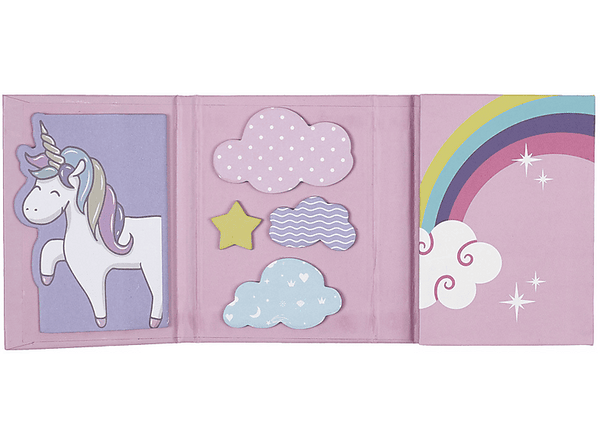 Bloc de notas adhesivas - CMP Paris EC5253, 10 blocs formas adhesivas, Diseño Unicornio, Rosa