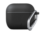 Funda - CellularLine Bounce, Compatible con AirPods Pro 3, Silicona, Con Gancho, Negro