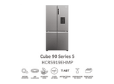 Frigorífico americano - Haier Cube 90 Series 5 HCR5919EHMP, No Frost, 190 cm, 525 l, Dispensador agua, Fabricador hielo, Inox