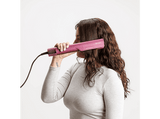 Plancha Secador - Taurus Slimlook Duo, 1200 W, 4 temperaturas, 2 velocidades, Iónico, Pantalla LCD, Cabello húmedo y seco, Autolimpieza, Fucsia