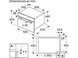 Horno compacto con microondas- Balay 3CW5179B3, Serie Cristal, Multifunción, Aquálisis, 44 l, Función Aire caliente, Control Deslizante, 60 cm, Blanco