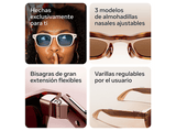 Gafas IA - Meta Adventurer, Lentes en marrón, Cámara 12 MP, Traducción en tiempo real, Resolución 3K HD, +8h Batería, Classic Black