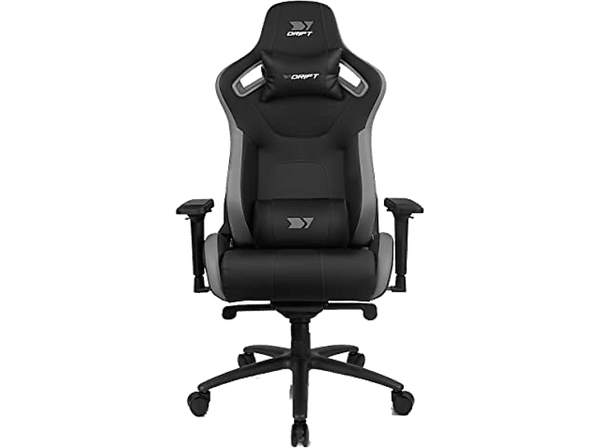 Silla gaming - Drift DR600, Reposabrazos 4D, Hasta 150 kg, Cojín cervical y lumbar, Reclinable, Gris
