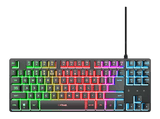 Teclado gaming - Trust GXT 833 Thado TKL,Teclas iluminadas, Con Cable, Negro