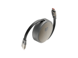 Cable USB - Cellularline ROLLER, Tipo C a Tipo C, Carga rápida, Extensible hasta 120 cm, Para carga de portátil y smartphone, 100W