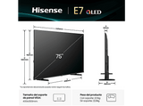 TV QLED 75 - Hisense 75E7Q, UHD 4K, Quad Core/MT9603, IA 4K Upscaler, Modo Juego Plus, Sensor de luz, Negro