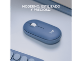 Ratón inalámbrico - Logitech M350, Para PC, Mac, Linux, Bluetooth, Receptor nano-USB, Óptico, Blueberry
