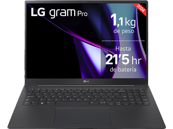 Portátil - LG 16Z90SP-K.AD75B, 16" WQXGA, Intel® Evo™ Edition Core™ Ultra 7-155H, 32 GB RAM, 512 GB SSD, W11H, Negro Obsidiana